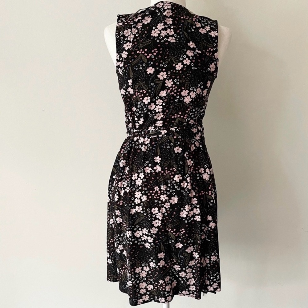 LOFT Black Mini Dress with Light Pink Floral Print - Picture 8 of 10